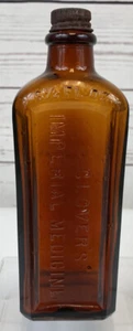 Clover's Imperial Medicine Embossed Brown Medicine Bottle 7" With Lid Vintage - Picture 1 of 7