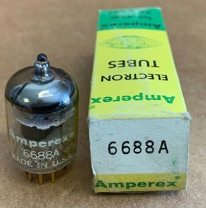 AMPEREX 6688A ,E180F 'Gold Pin' Electron Tube "Made In The USA" 5960-00-820-8717 - Picture 1 of 4