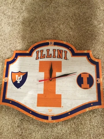Illinois fighting Illini clock man cave Cover