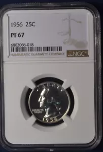 1956 Proof Washington Silver Quarter NGC PF 67 - Picture 1 of 2