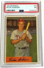 1954 Bowman Richie Ashburn #15 PSA 7 NM HOF Phillies