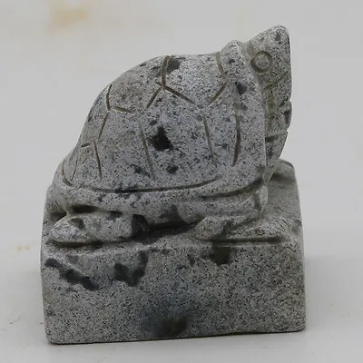 Chinese Oriental Culture , Carved Jade Inscriptions Turtle Seal D256 • 40.46$