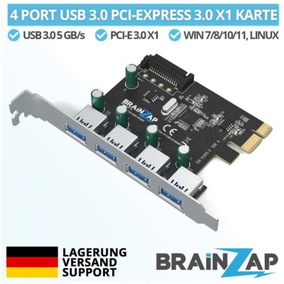 Scheda adattatore 4 porte USB 3.0 / 3.2 PCI-E PCI-Express x1 scheda di espansione PCIe  - Immagine 1 di 4
