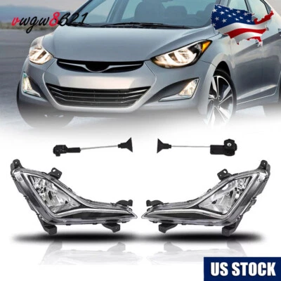 Par de luces antiniebla para Hyundai Elantra 2013 2014 2015 2016 2017 EE. UU. Foto 1 de 4