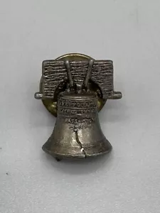 Vintage Small Liberty Bell Bronze Colored Patriotic Lapel Pin - Picture 1 of 5