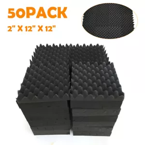 50x Acoustic Foam Panels Sound Proof Soundproofing Noise Cancelling Wedge Panels - Picture 1 of 22