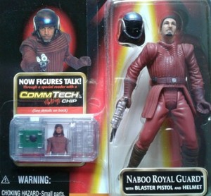 Star Wars Naboo Royal Guard w/ Blaster Pistol & Helmet, TPM red card, Ep1
