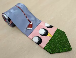 KAI LONG GOLF 100 % SEIDENKRAWATTE, BLAU/PINK, HANDGEFERTIGT, 58 ZOLL SCHLUMMER/BALL - Bild 1 von 9