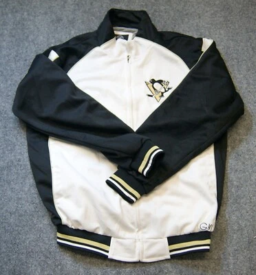 G-III Mens Jacket Medium Black Polyester Full Zip Pittsburgh Penguins Track Jack - Image 1 of 4