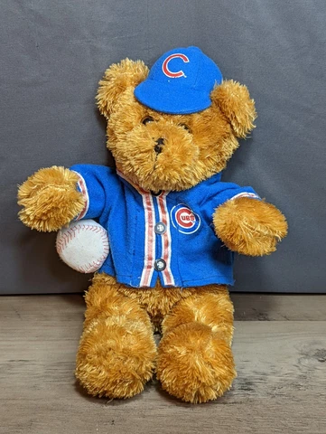 Good Stuff Chicago Cubs Fan Bear Plush Wearing Baseball Tee and Cap 15" Brown Cover