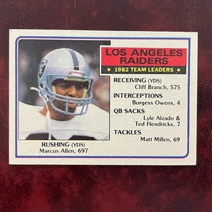 1983 Topps Set MARCUS ALLEN TEAM LEADERS ROOKIE #293 LOS ANGELES RAIDERS NR-MINT - Imagen 1 de 2