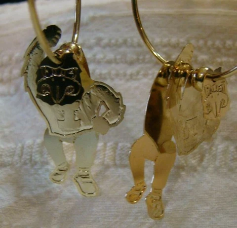 Iowa State Hawkeyes 3D Gold Tone Hoop Earrings Free Ship Cover