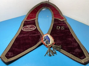 RARE VINTAGE SONS OF TEMPERANCE COLLAR ROSETTE FRIENDLY SOCIETY DS INITIALS - Picture 1 of 6