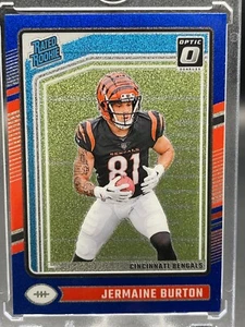 2024 Donruss Optic JERMAINE BURTON (RC) Rated Rookie BLUE GLITTER SSP #251 LOOK - Bild 1 von 8