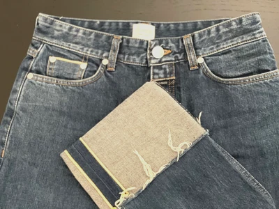 Jeans CERRADOS Hechos en Italia Ribete Candiani Denim Cortos con Puños Wms Talla 24 Usados en Excelente Condición Foto 1 de 4