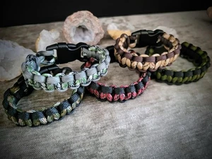 Pulsera Paracord Tejido Cobra, Hecha a Mano con 550 en Una Variedad de Colores Supervivencia - Imagen 1 de 12