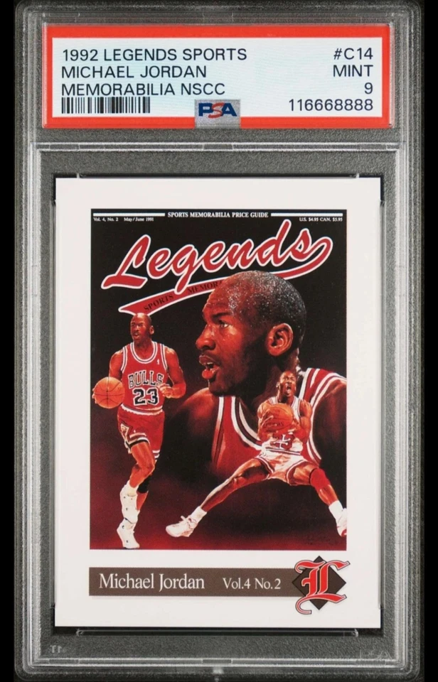 1992 LEGENDS SPORTS MEMORABILIA NSCC #C14 MICHAEL JORDAN HOF PSA 9 MINT - Image 1 of 2