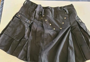 Utiliclan- Mens Black Kilt- Utilakiltz- Kilt size 50- Lenght 23- 3 pockets - Picture 1 of 5