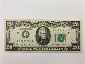 federal reserve note twenty dollar bill 1977 New York Circulated But Great - Picture 1 of 6