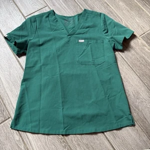Figs Catarina Scrub Top Women’s Medium One Pocket Technical Collect Hunter Green - Picture 1 of 9