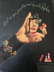 1944 Revlon Red Scarlet Slipper esmalte de uñas encendedor de cigarrillos anuncio - Imagen 1 de 1