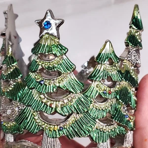 Christmas Tree Candle Holder for Smaller Candles Rhinestones Crystal Heavyweight - Picture 1 of 24