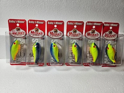 Mann's Bait Company Baby 1- (6 lures of Chartreuse/Blue) - Image 1 of 2