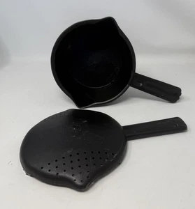 Pampered Chef Micro Cooker Microwave Steamer Strainer Black 4 Cup 1Qt - Picture 1 of 4