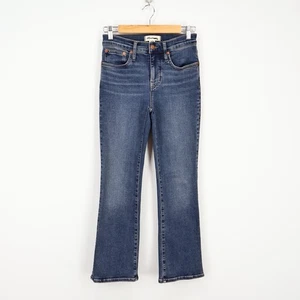 Jeans Madewell Mid Rise Kick Out Crop blu lavaggio taglia 25 nuovi con etichetta - Foto 1 di 8