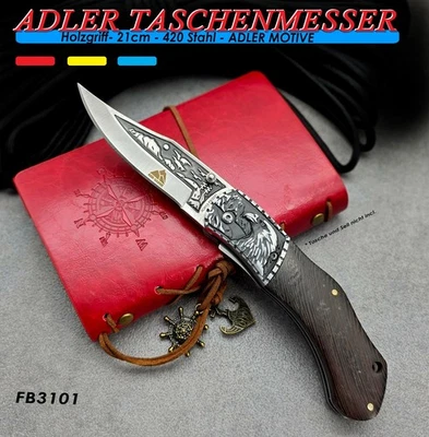 BSH ADVENTURE ADLER Taschenmesser FB3101| Jagdmesser Camping Messer Gürtelmesser Fahrtenmesser