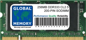 256MB DDR 333MHz PC2700 200-PIN SODIMM MEMORY RAM FOR LAPTOPS/NOTEBOOKS - Picture 1 of 1