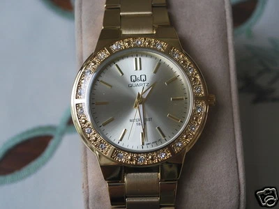 New Q&Q by Citizen Gold Tone Lady Fashion Watch w/Diamond Bezel - Image 1 of 4