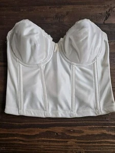 Vintage Lace Trim CORSET BUSTIER Bra 34B Strapless Original SMOOTHIE USA Boning - Picture 1 of 7