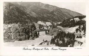 Postal Columbia Británica RCP CNR puentes ferroviarios Siska Cisco RPPC JC Walker años 50 - Imagen 1 de 1