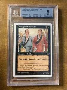 MTG ✨YOUNG WEI RECRUITS ✨Portal Three Kingdoms BGS 9 MINT 1999 English MTG Art - Picture 1 of 2