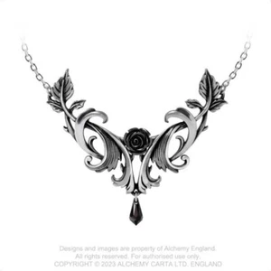 Gothic Baroque Rose Anhänger Neo Viktorianisch Halskette Collier ALCHEMY P955 - Bild 1 von 2