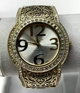 Beautiful GENEVA Platinum No 8545 LC silver tone lady's cuff wristwatch/watch - Picture 1 of 6