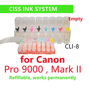 empty CIS CISS ink system for Canon Pixma Pro 9000 & Mark II cli-8 cartridge - Picture 1 of 3