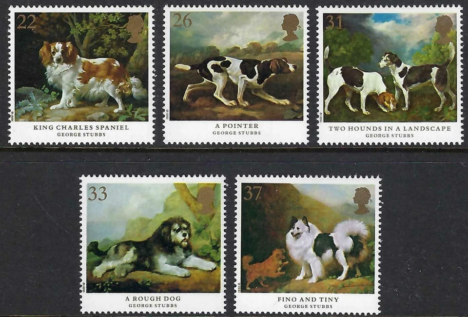 1991 GB SG# 1531/35 Dogs Paintings George Stubbs set of 5 mint MNH MUH A - image 1 of 1