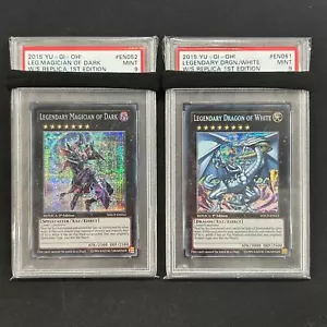 PSA9 Legendary Dragon of White, Legendary Magician of Dark English Yu-Gi-Oh! - Picture 1 of 9