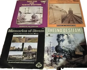LOT OF 4 LP'S END OF STEAM WORKING ON FOOTPLATE MIDLAND & N. WESTERN MEMORIES - Picture 1 of 5