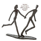 Skulptur Running Couple H17cm Eisen brniert Dekoration Geschenk Paar Jogging