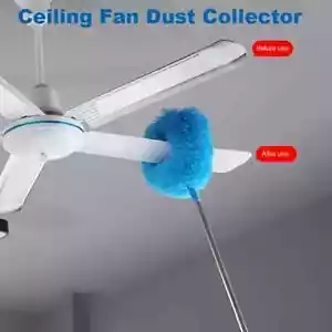 Ceiling Fan Blade Duster Reusable Microfiber Cleaning Brush With Extension Pole - Picture 1 of 6