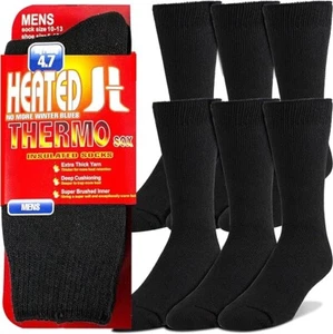 3 Pair Mens Winter Heavy Duty Heated Thermal Warm Socks Insulated Boot Sox 10-13 - Picture 1 of 6