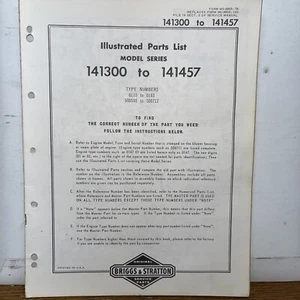 Briggs & Stratton Engine Models 141300 to 141457 Illustrated Parts Catalog List - Picture 1 of 2
