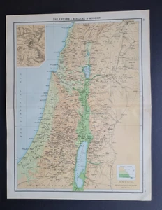 Mapa antiguo (1912) - Palestina - Bíblico y moderno - Juan Bartolomé - Imagen 1 de 10