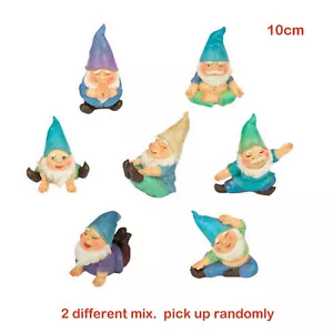 2x 10cm Yoga Gnomes Fairy Garden Cute Gnome Miniature Figurine Garden Décor - Bild 1 von 1