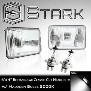 H4651 / H4652 / H4666 / H4656 Head Light Glass Housing Lamp Chrome - 4x6 PAIR - Picture 1 of 1