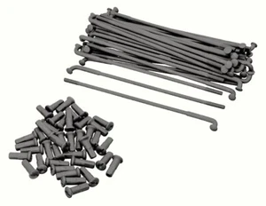 PARKERIZED 16" SPOKE SET for 1940 & later Harley Kelsey-Hayes Rim & Star Hub - Picture 1 of 4