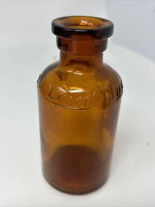 Antique Vintage Lysol Amber 4” Glass Mini Bottle Bloomfield NJ Embossed - Picture 1 of 6